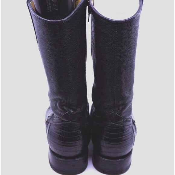 Reyme Boots Western Armadillo Black Leather Pointed Toe Side Zip Mex 28.5 US 9.5 - Picture 5 of 12